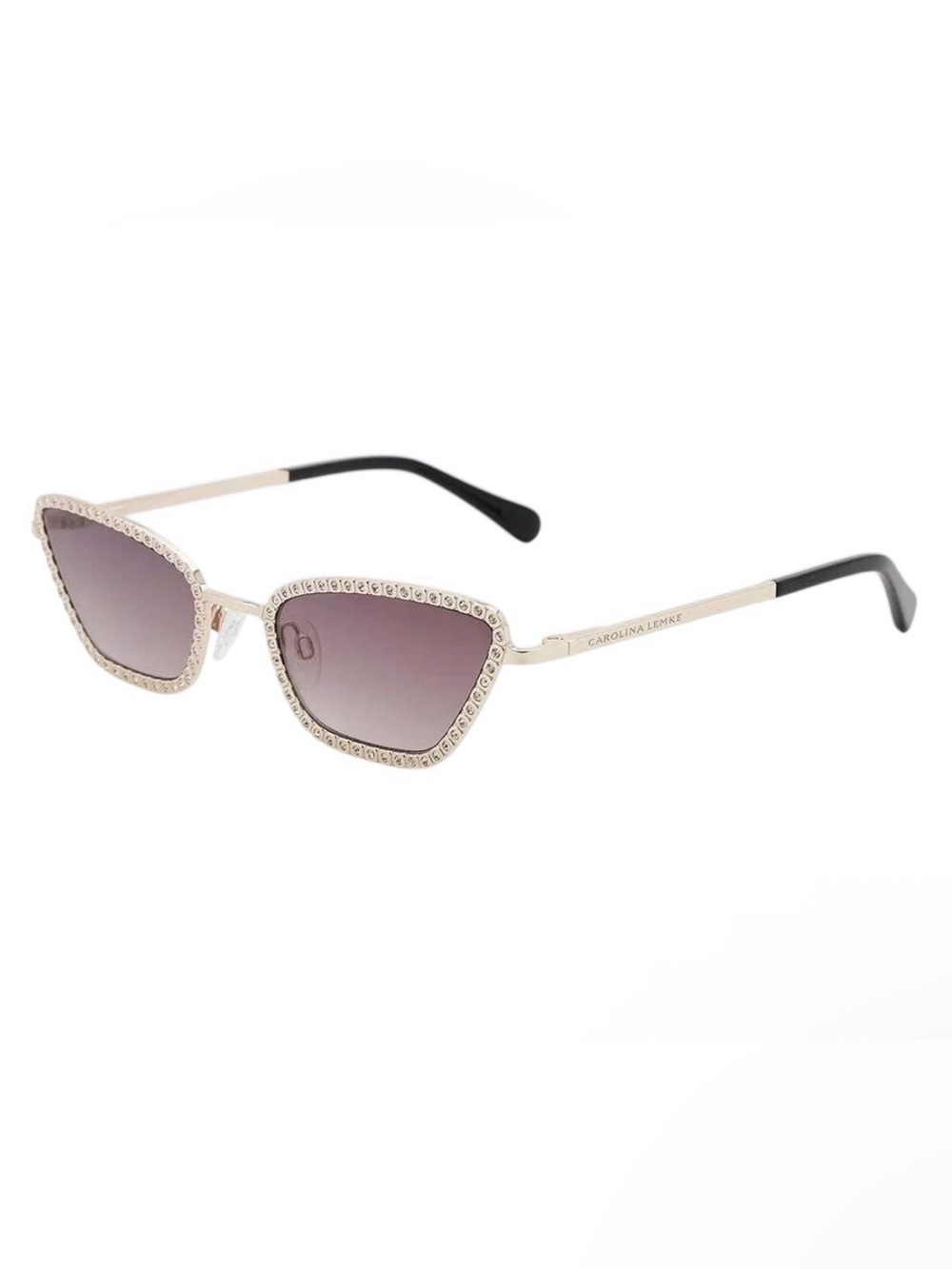NEW Carolina Lemke Berlin Crystal Rhinestone Twiggy Gold Sunglasses Statement - Picture 13 of 13
